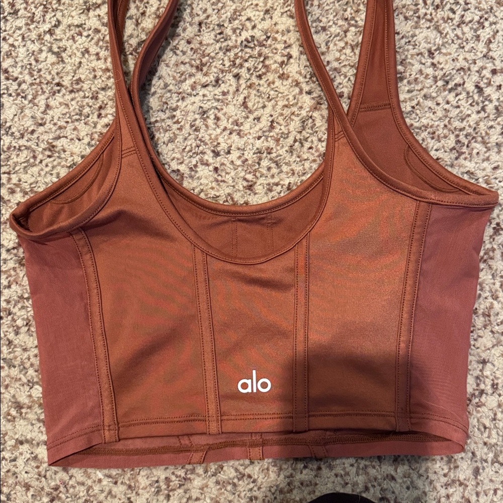 Alo Women's Rust corset Bra top - Picture 2 of 3